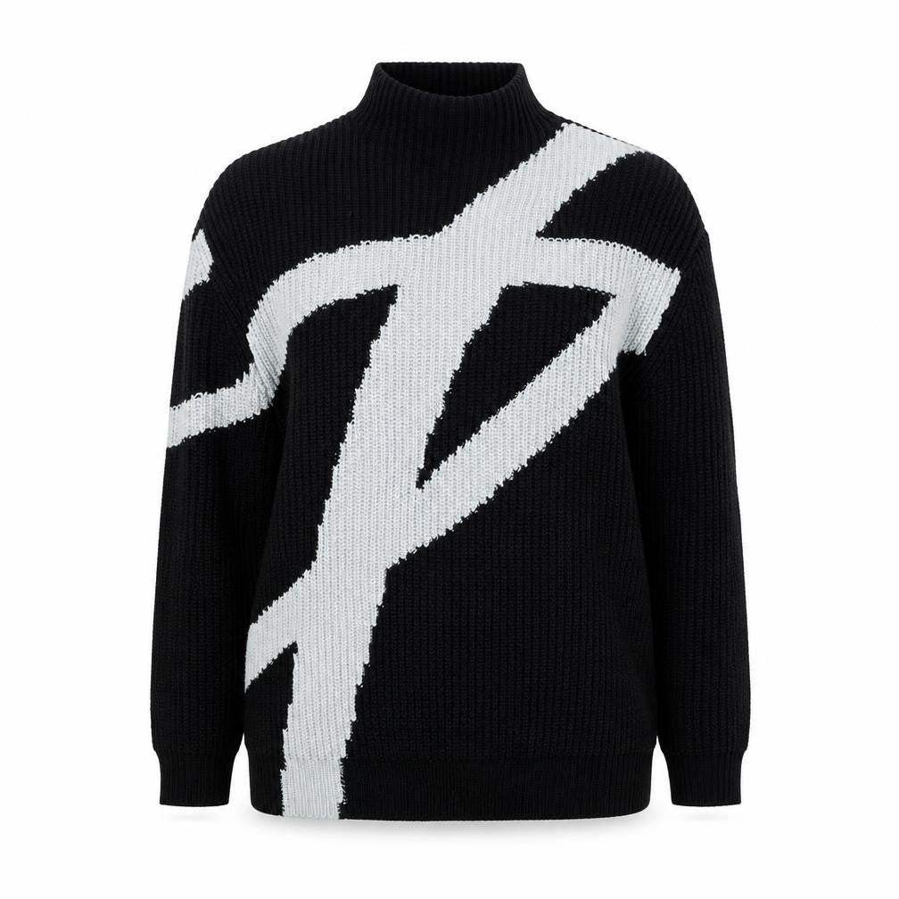 Front view of Topshop Women's Black High Neck jumper, size 8