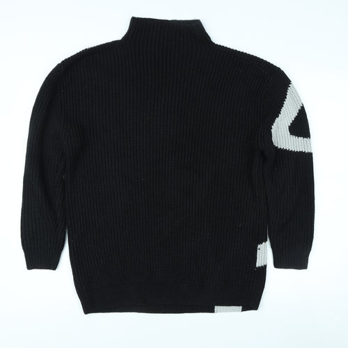 Topshop Women's Black High Neck Pullover Jumper Size 8