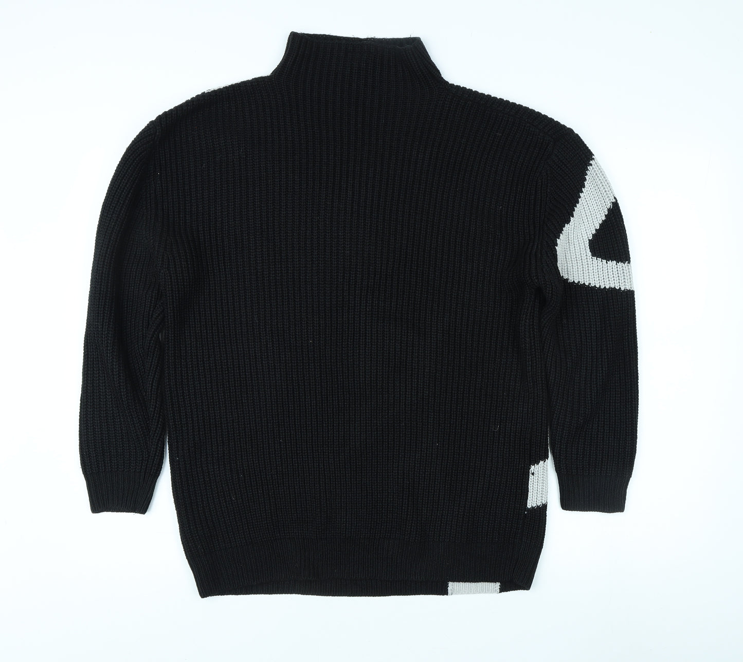 Topshop Women's Black High Neck Pullover Jumper Size 8