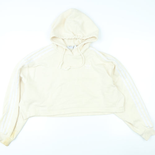 Adidas Women's Beige Pullover Hoodie, Size S - Casual Activewear