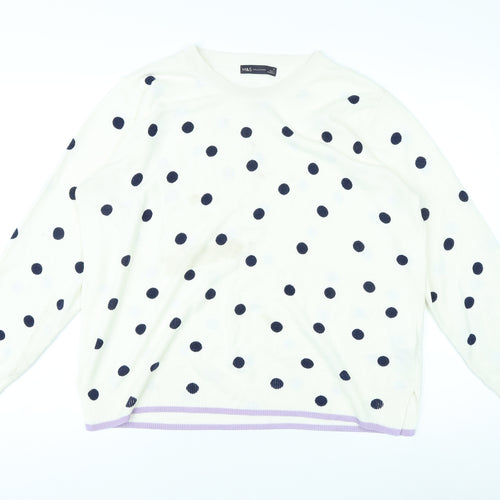 Marks and Spencer Women’s Ivory Polka Dot Jumper Size 18