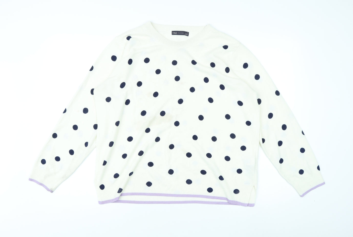Marks and Spencer Women’s Ivory Polka Dot Jumper Size 18
