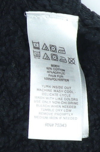 Aspen Girls Black Roll Neck Vest, 11-12 Years, Animal Print