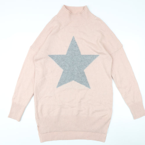 Next Women's Pink Star Print Pullover Jumper L