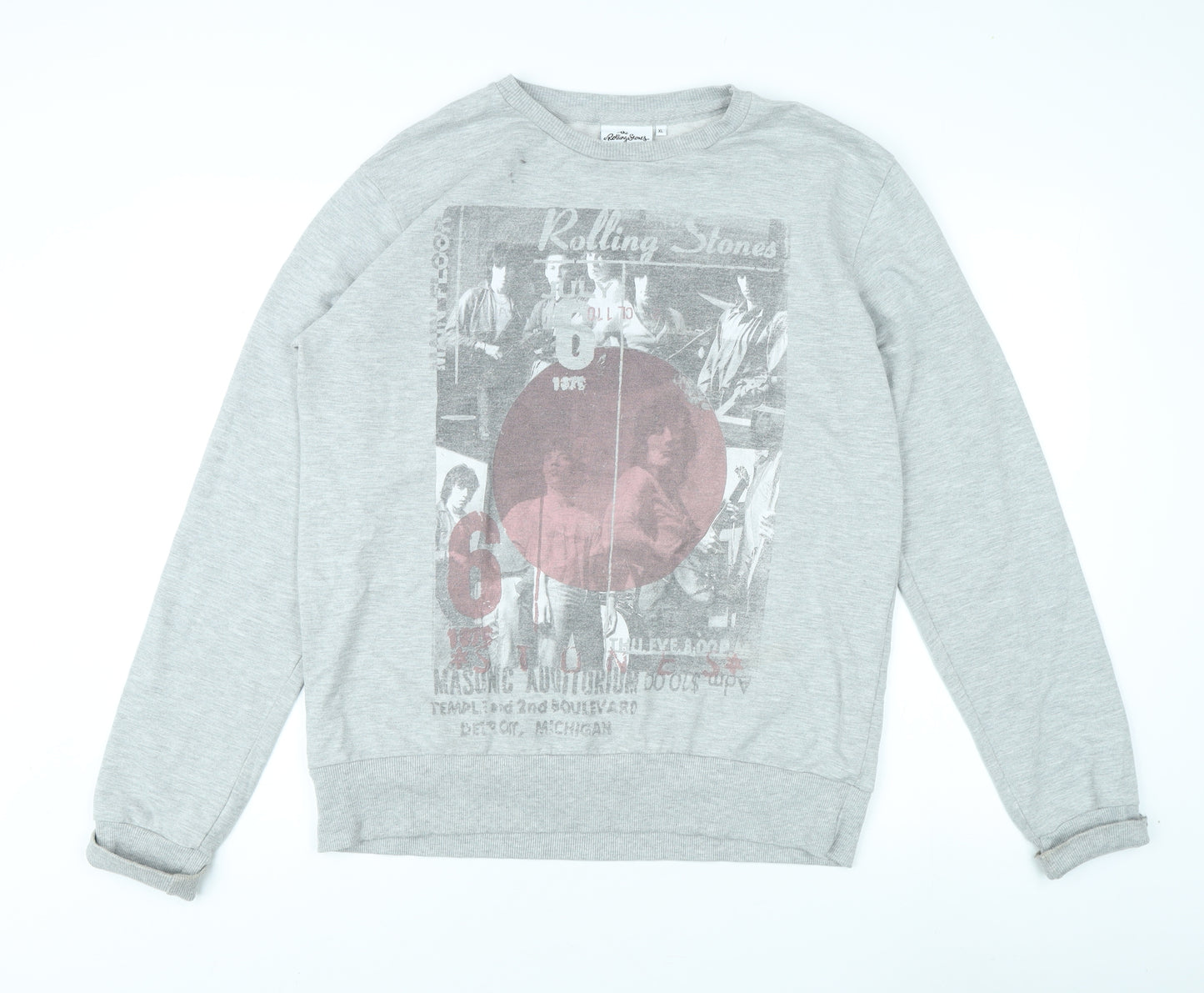 The Rolling Stones Men's Grey Graphic Sweatshirt XL