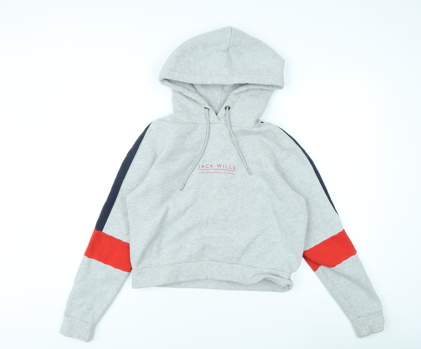 Jack Wills Women's Grey Colourblock Hoodie Size 10