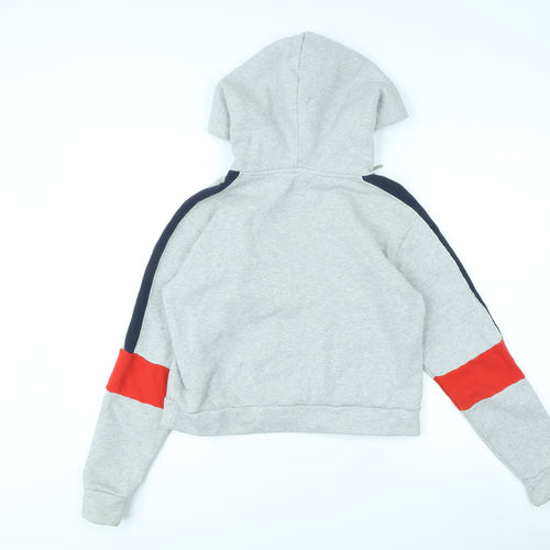Jack Wills Women's Grey Colourblock Hoodie Size 10