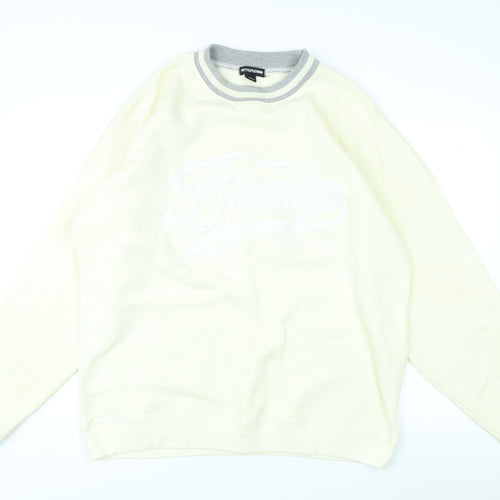 PrettyLittleThing Women's Ivory XL Sweatshirt Crew Neck