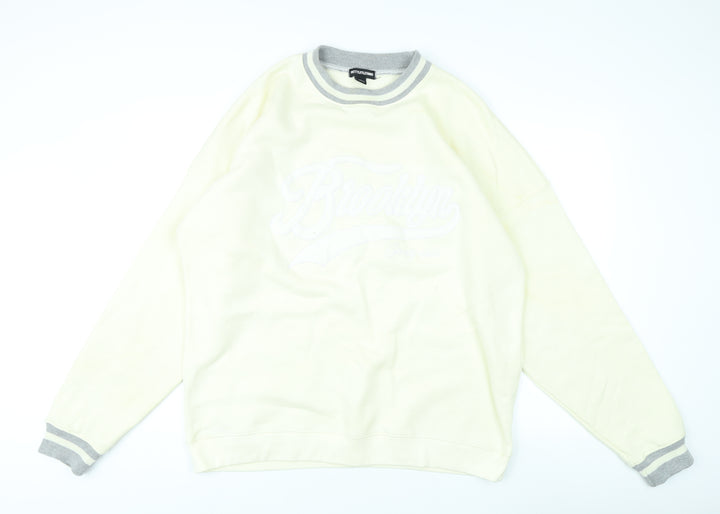 PrettyLittleThing Women's Ivory XL Sweatshirt Crew Neck