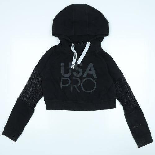 USA Pro Women's Black Pullover Hoodie Size 10