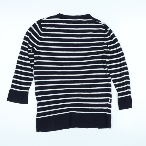Warehouse Women's Black Striped Pullover Jumper, Size 10