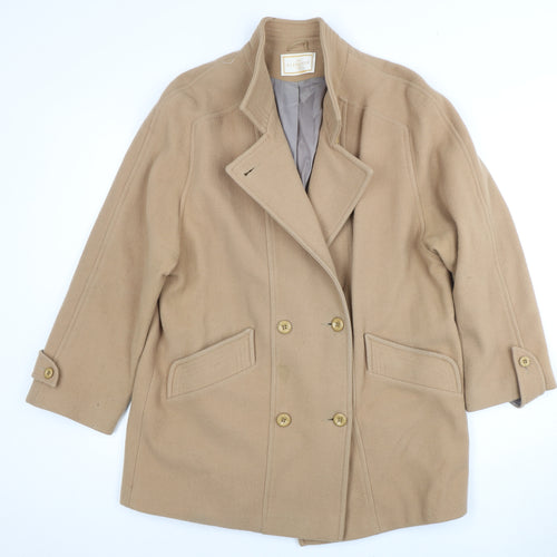 Elements Women's Beige Wool Pea Coat Size 14