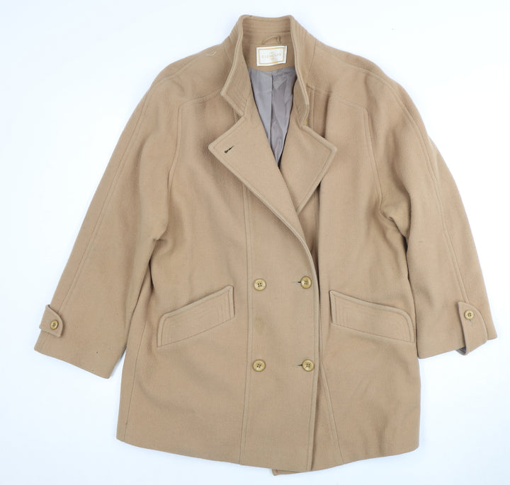 Elements Women's Beige Wool Pea Coat Size 14