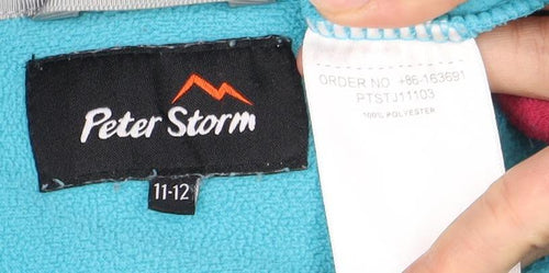 Peter Storm Girls Blue Pullover Fleece Sweatshirt 11 Years