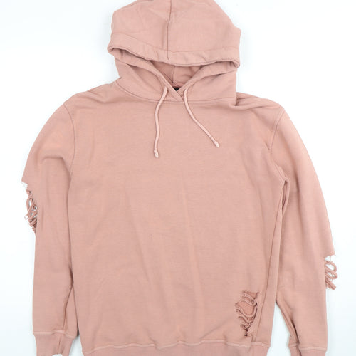 Firetrap Women's Pink Distressed Hoodie XS
