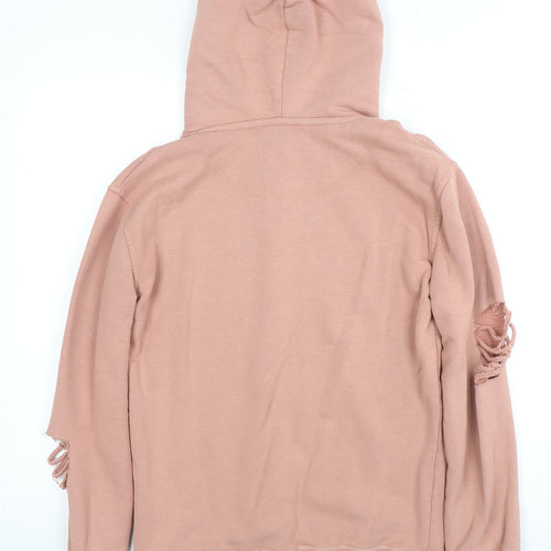 Firetrap Women's Pink Distressed Hoodie XS