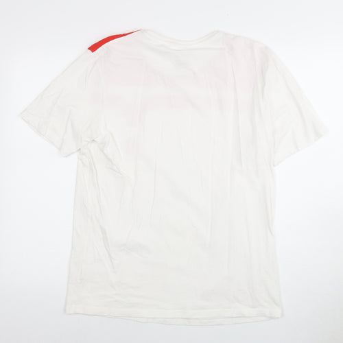 Euro 2020 Men's White M T-Shirt with Red Logo