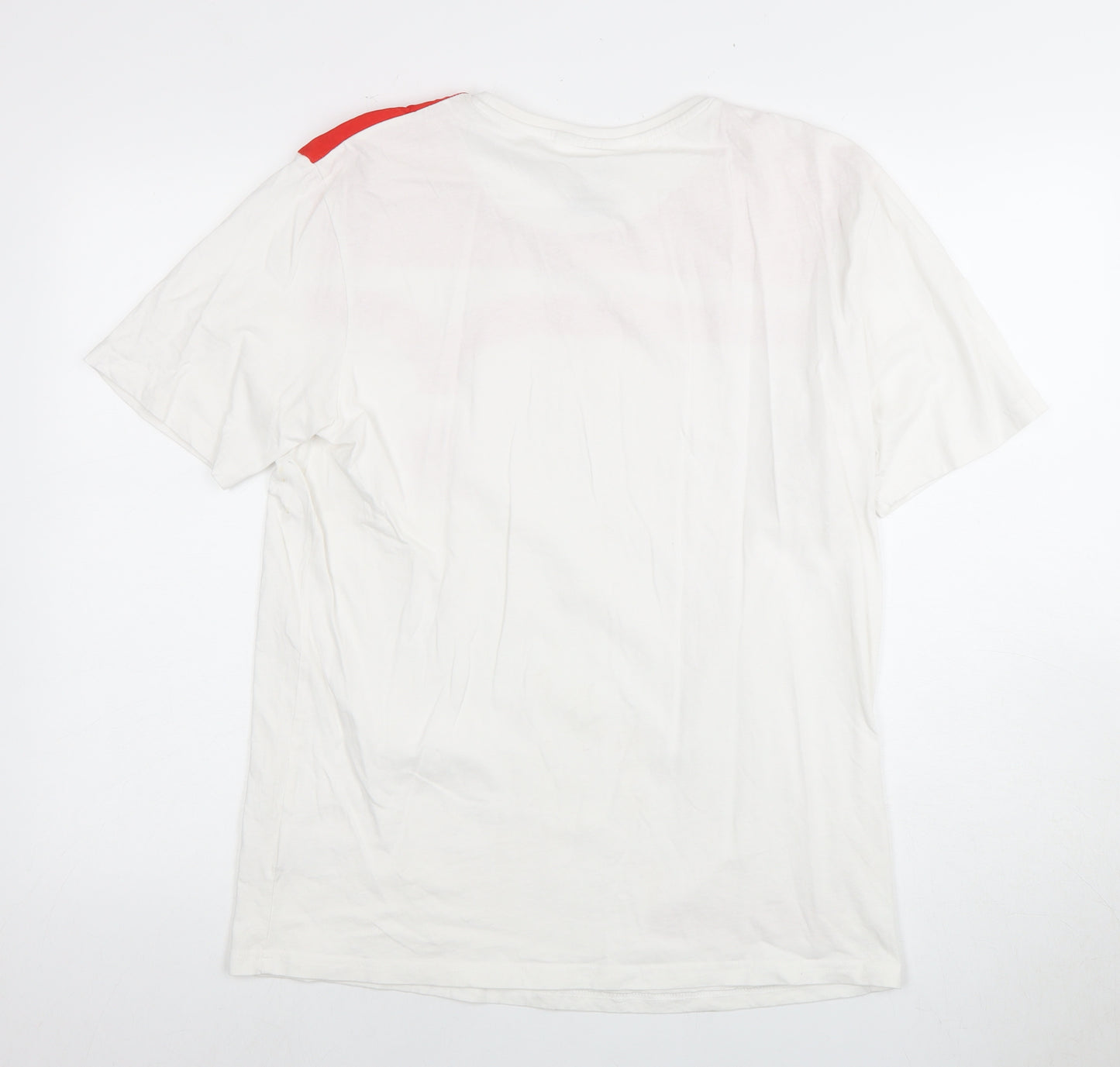 Euro 2020 Men's White M T-Shirt with Red Logo