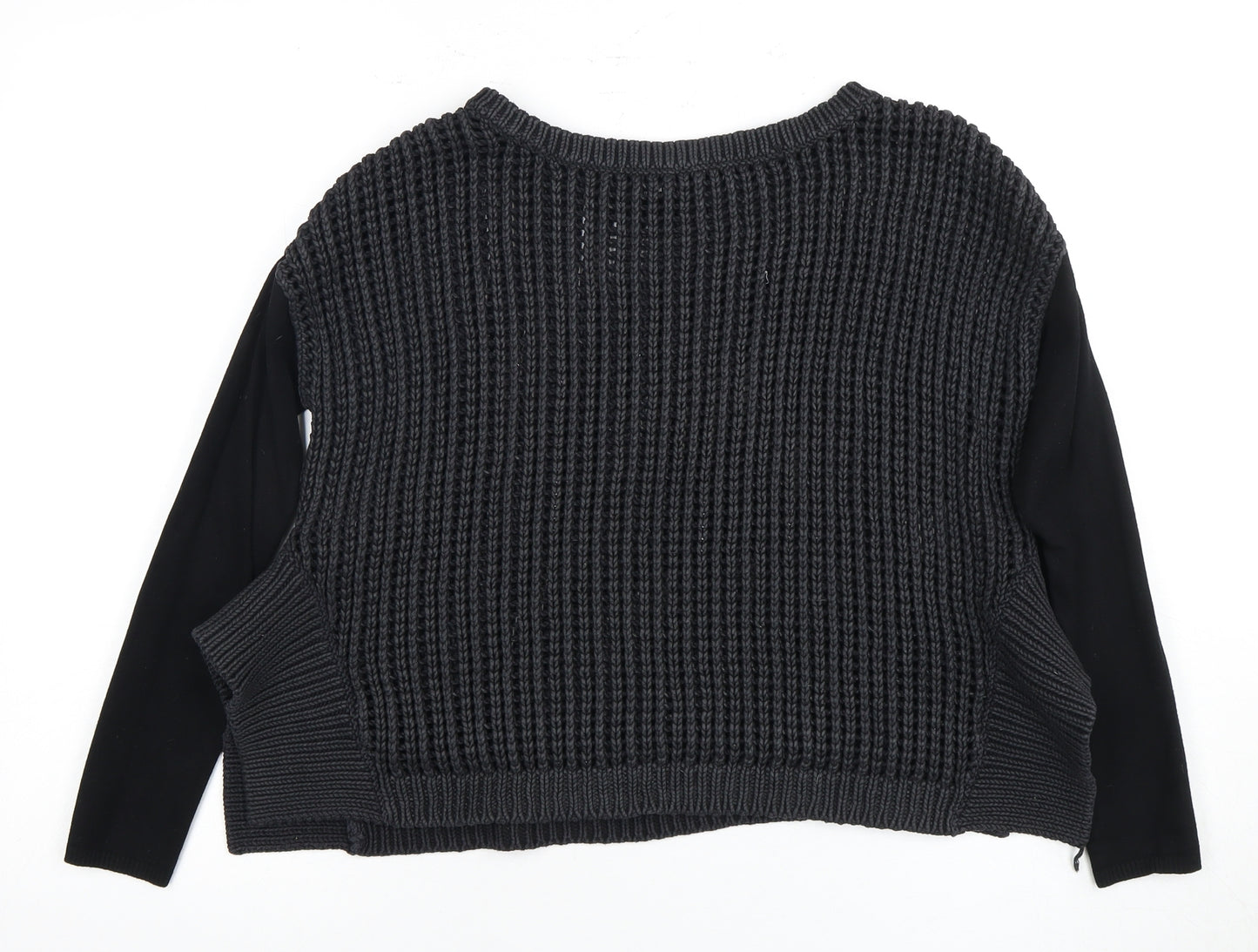 Karen Millen Women's Black Chunky-Knit Pullover Size 4