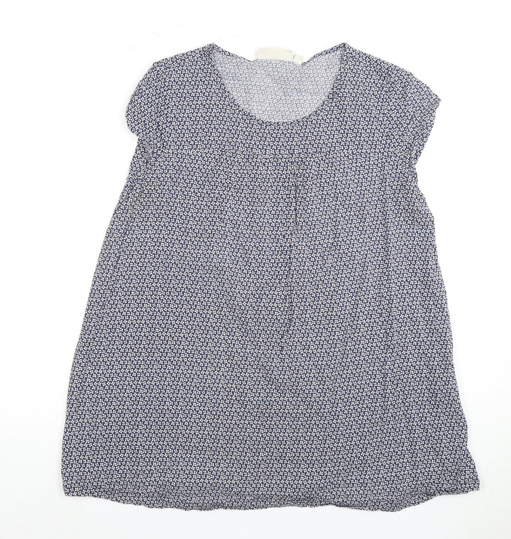 JoJo Maman Bébé Women's Blue Floral Tunic Blouse, S