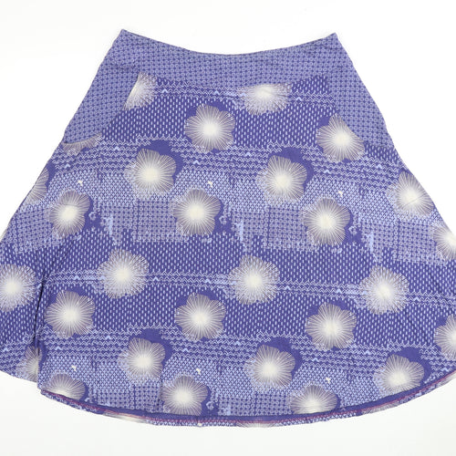 White Stuff Women's Blue Geometric Skirt, Size 12