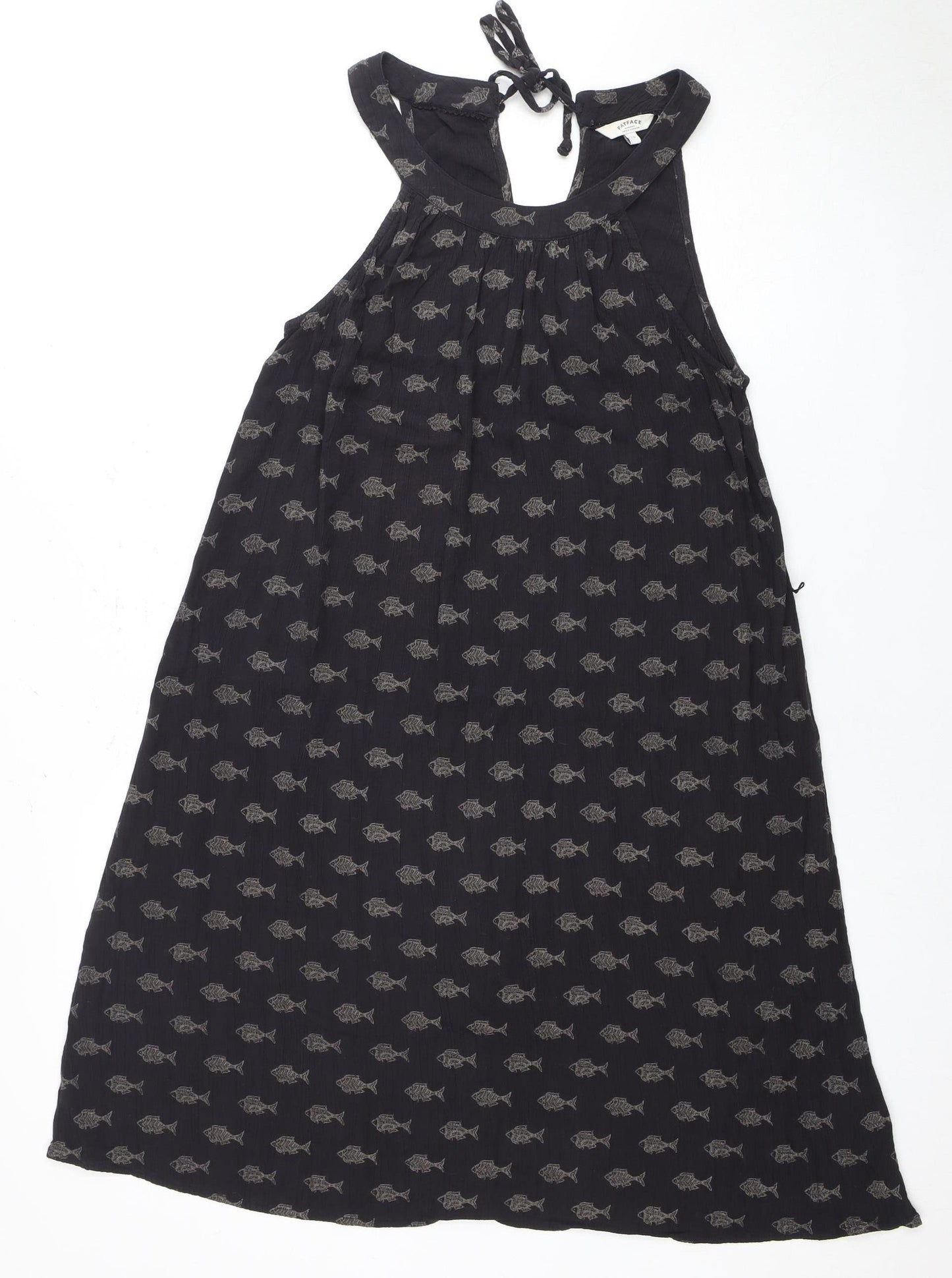 Fatface Women's Black Sleeveless Halter Dress Size 12