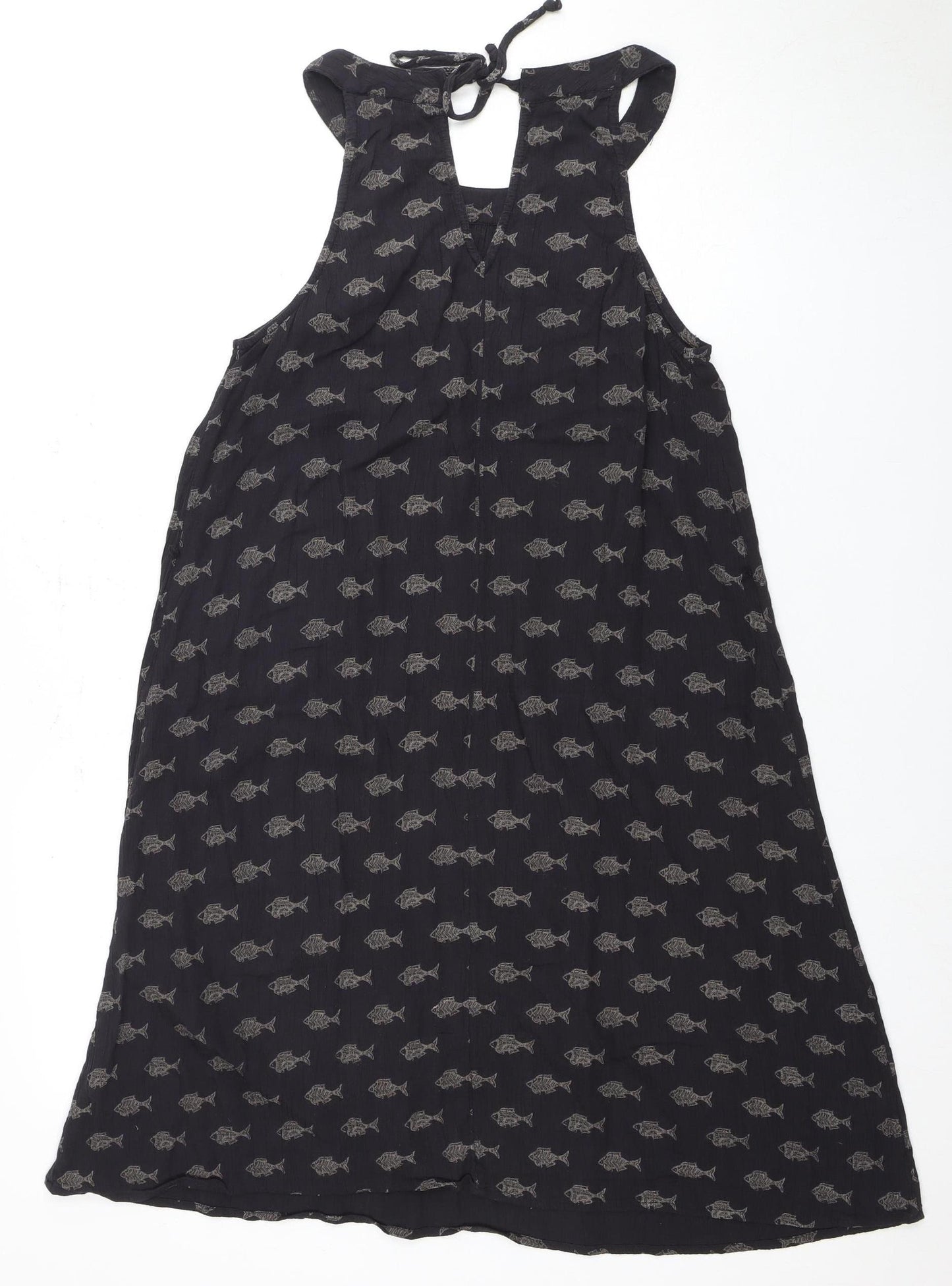 Fatface Women's Black Sleeveless Halter Dress Size 12