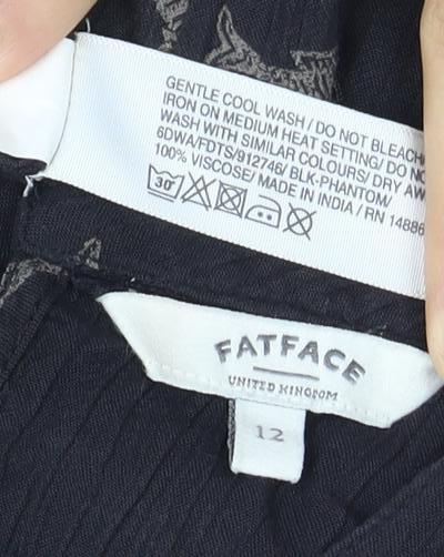 Fatface Women's Black Sleeveless Halter Dress Size 12