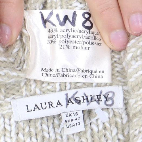 Laura Ashley Women Beige Knit Jumper Size 14
