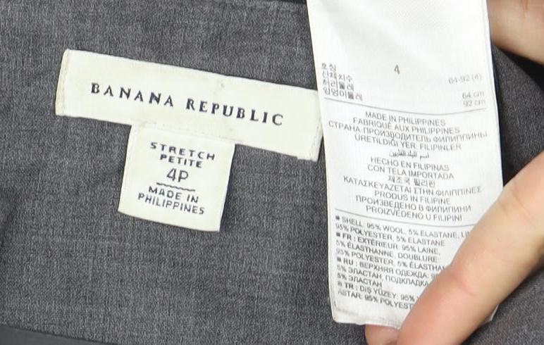 Banana Republic Women's Grey Pencil Skirt, Size 16 Petite