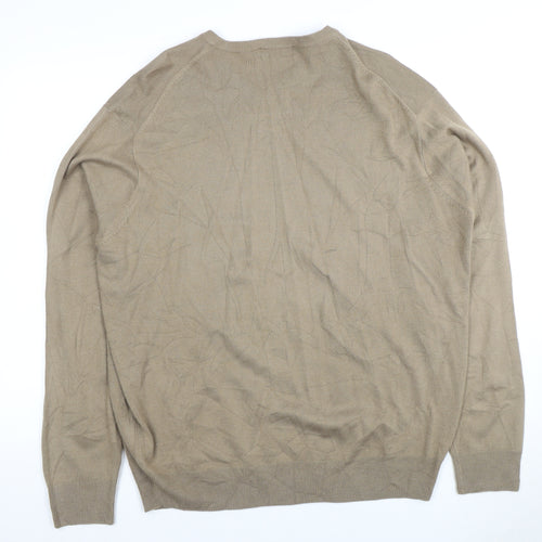 James Pringle Men's Beige V-Neck Pullover XL Jumper