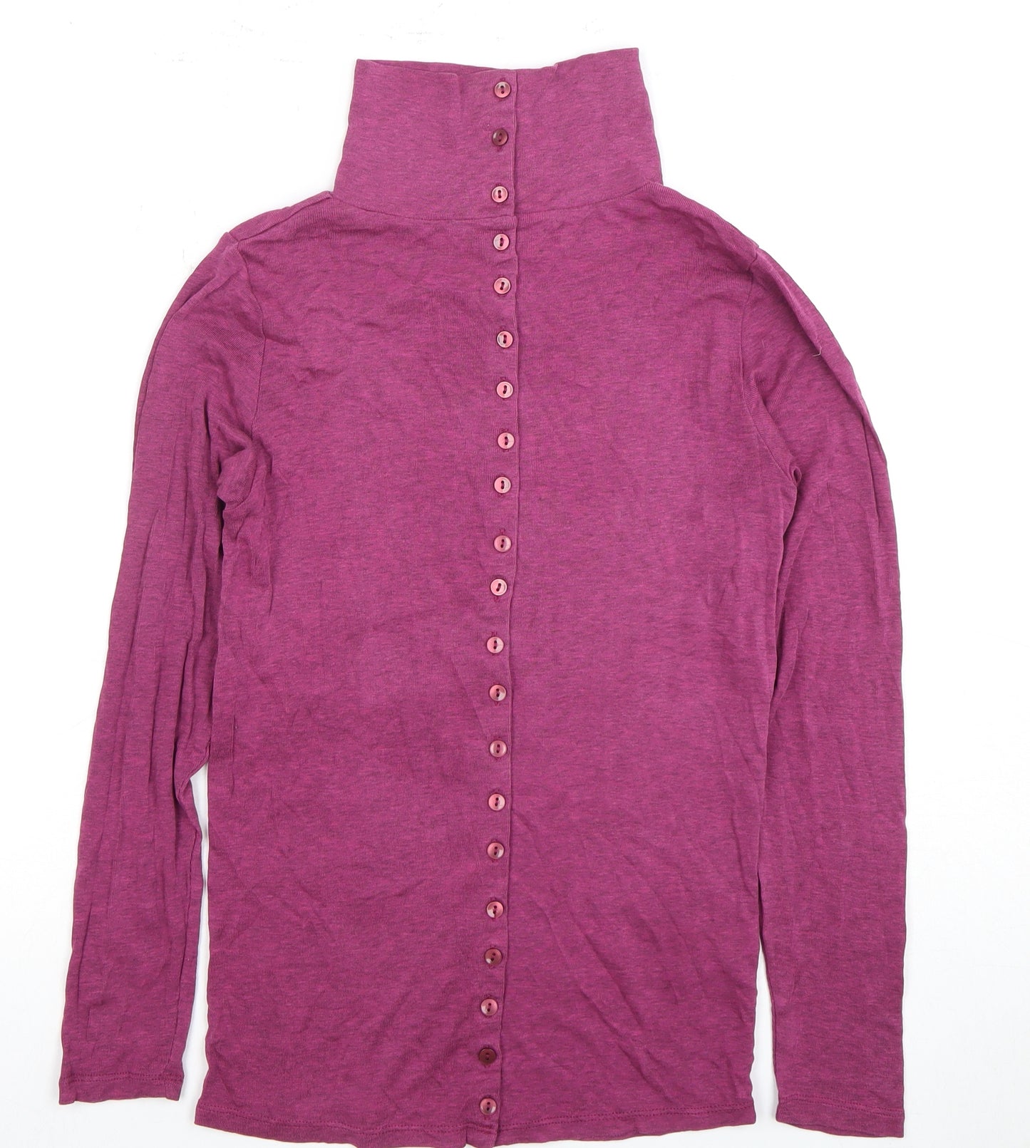 WRAP London Women's Purple Long Sleeve Roll Neck Blouse Size 8