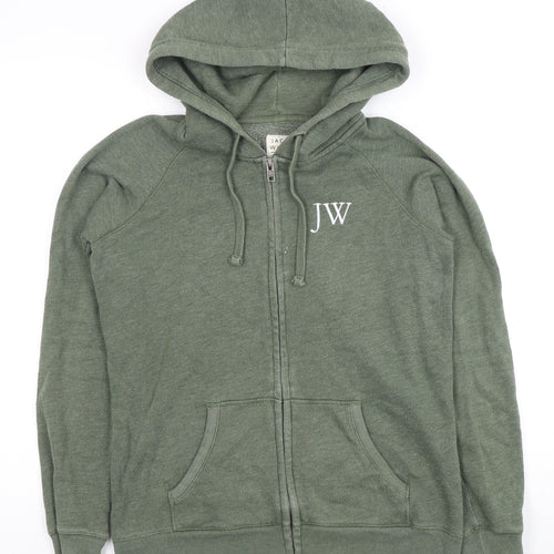 Jack Wills Women's Green Full Zip Hoodie Size 12