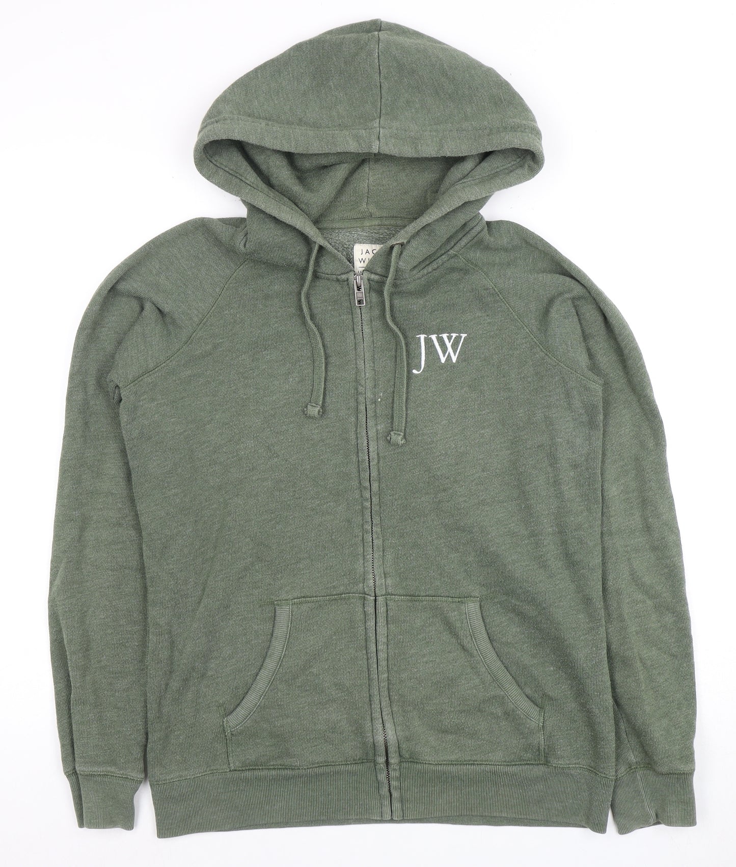 Jack Wills Women's Green Full Zip Hoodie Size 12