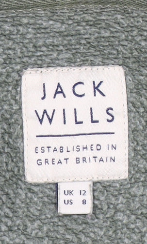 Jack Wills Women's Green Full Zip Hoodie Size 12