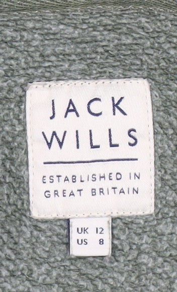 Jack Wills Women's Green Full Zip Hoodie Size 12