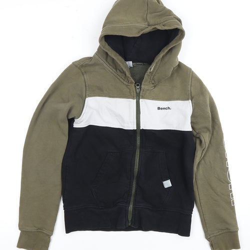 Bench Boys Full Zip Hoodie - Green, Black & White 11-12 Years