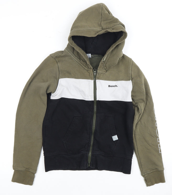 Bench Boys Full Zip Hoodie - Green, Black & White 11-12 Years