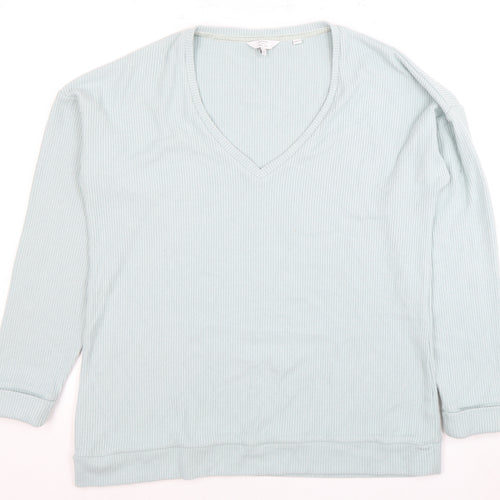 Patrizia Pepe Women's Blue Long Sleeve V-Neck Top UK 12