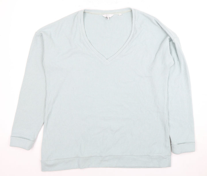 Patrizia Pepe Women's Blue Long Sleeve V-Neck Top UK 12