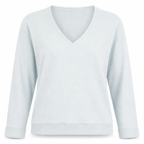 Patrizia Pepe Women's Blue Long Sleeve V-Neck Top UK 12
