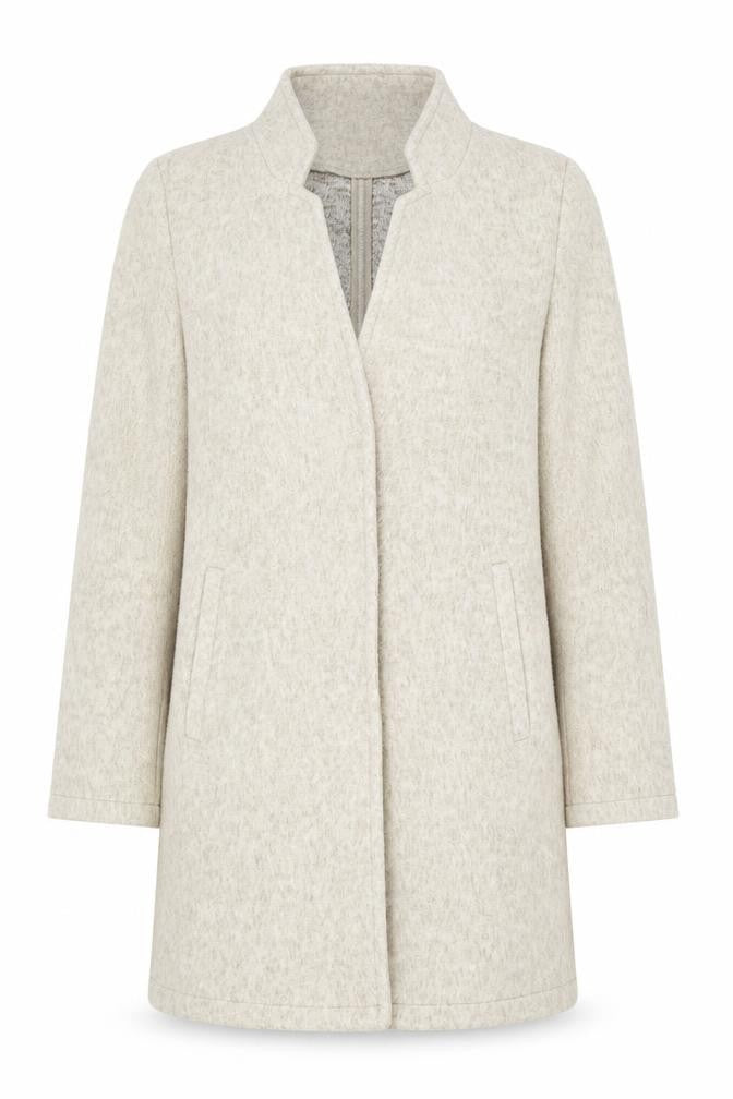 Front view of Vero Moda Women's Grey Mid-Length Overcoat M