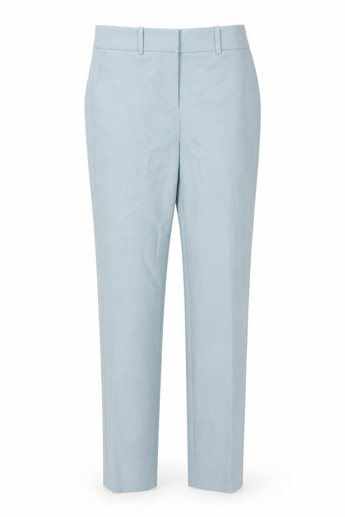 Front view of Next Women's Blue Trousers, 8L, Regular Fit, Workwear