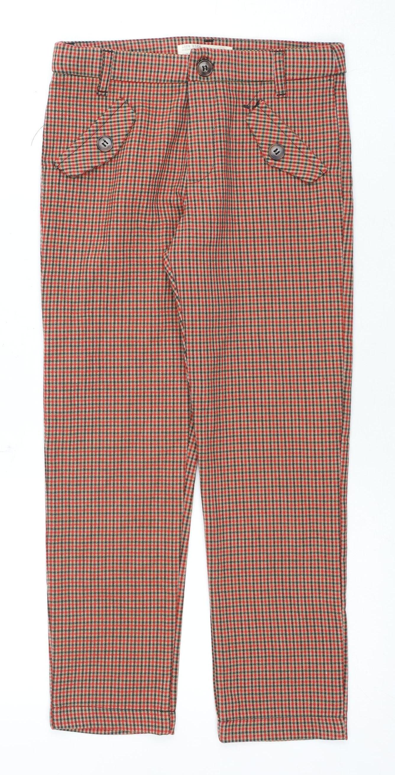 Zara Girls Check Trousers Size 9 Years