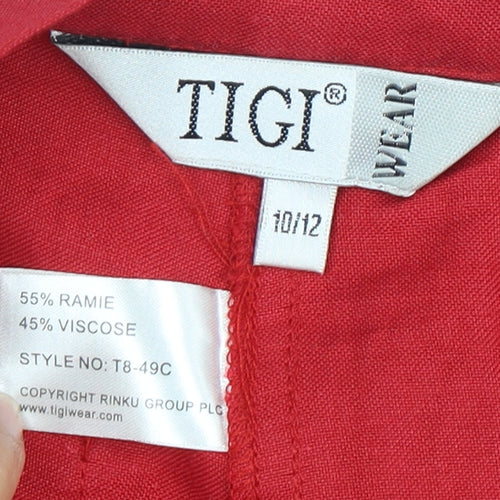 TIGI Women's Red Trousers Size 10-12