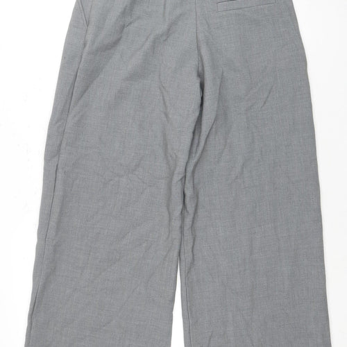 Monki Women's Grey Wide-Leg Trousers, Size 8