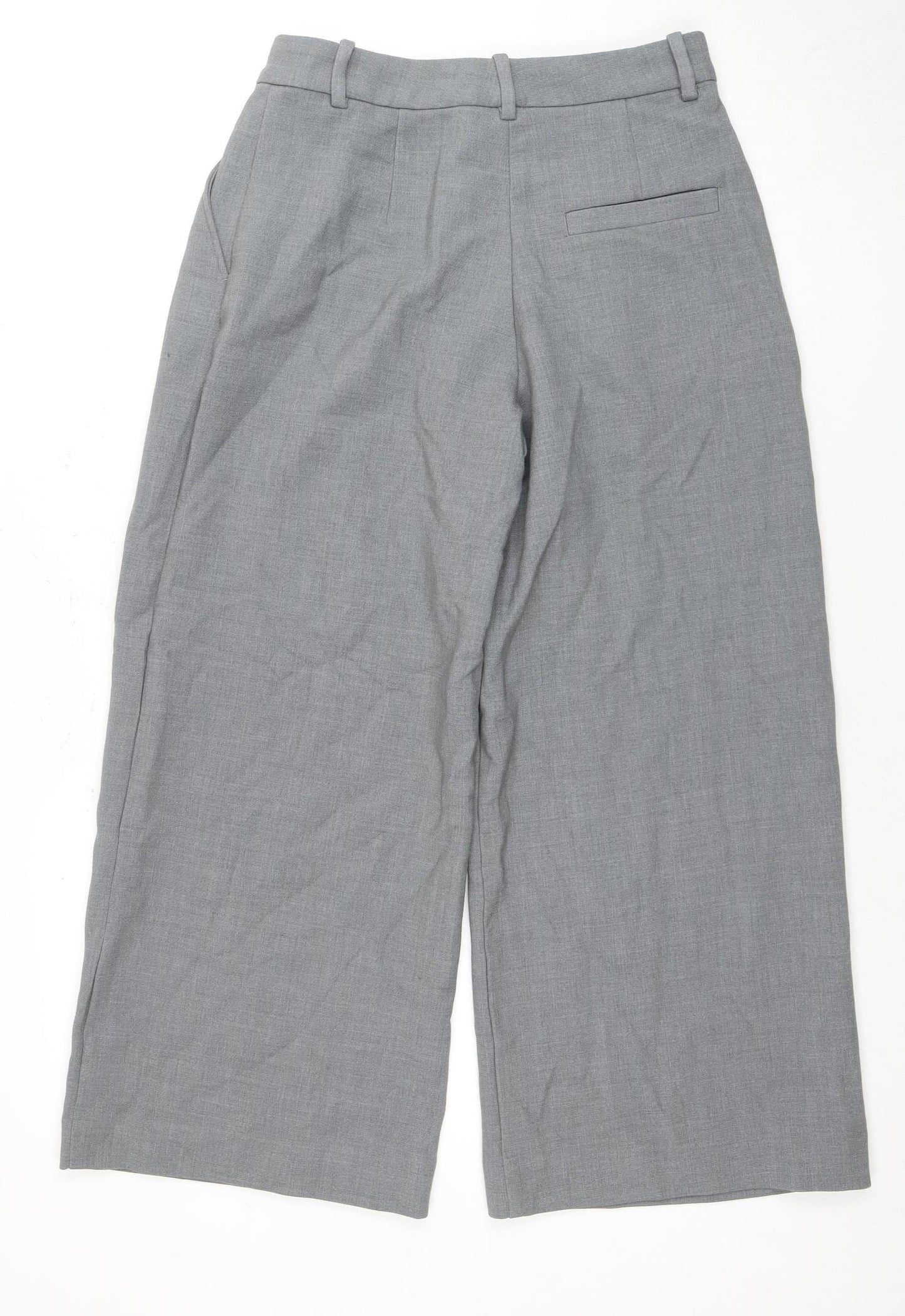 Monki Women's Grey Wide-Leg Trousers, Size 8