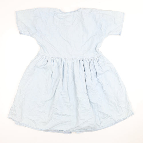 Next Girls Blue Shirt Dress, 12 Years, Short Sleeve