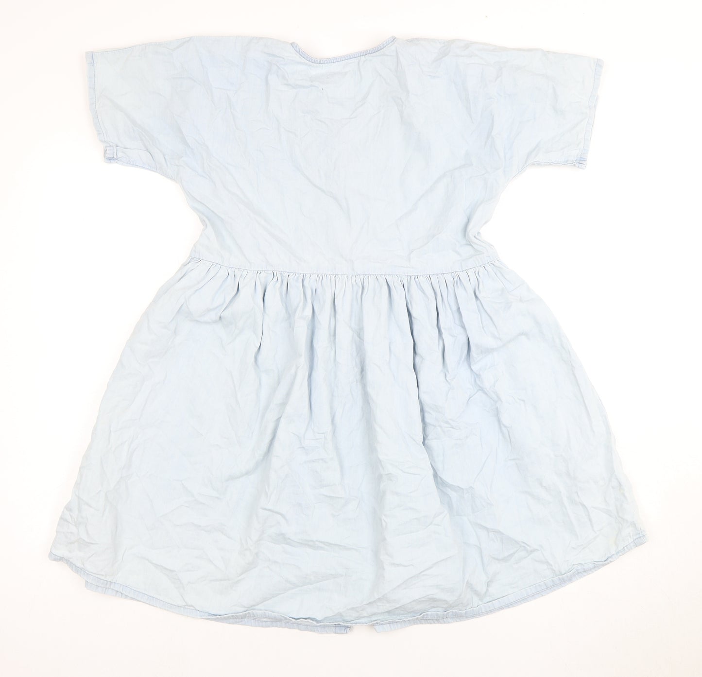 Next Girls Blue Shirt Dress, 12 Years, Short Sleeve