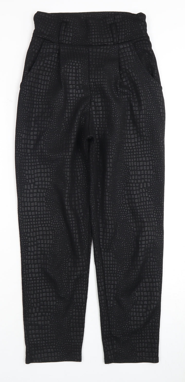PrettyLittleThing Women's Black Animal Print Trousers